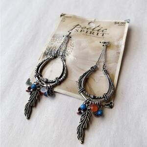 Poetic Spirit Charms Bead Treasures Boho Feathers Silver Tone Pendants